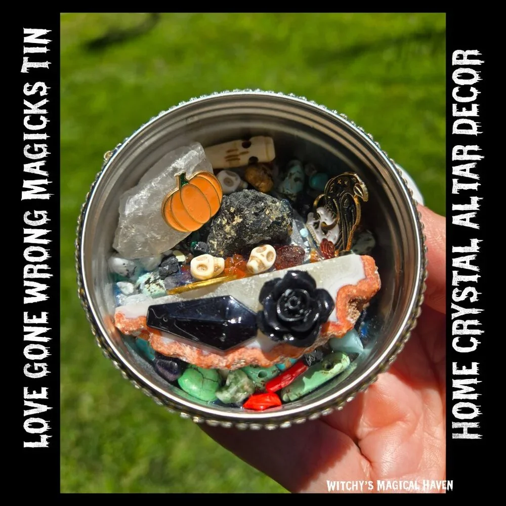 Spooky Love Gone Wrong Halloween Magicks Altar Home Decor Tin